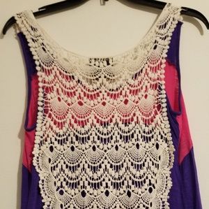 PINK ROSE sleeveless shirt and woven on the back